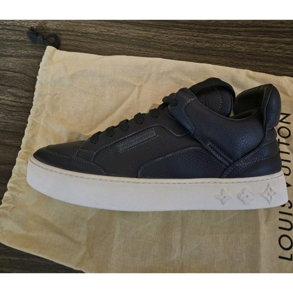 Louis Vuitton Kanye West High Top Sneakers Dark Gray Leather Size 5.5 - Picture 3 of 7